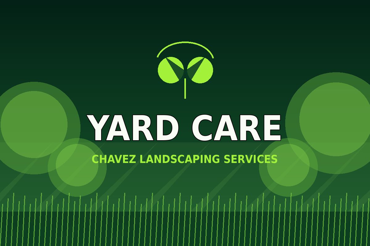 Green lawn and leaf-inspired Chavez Landscaping Services graphic